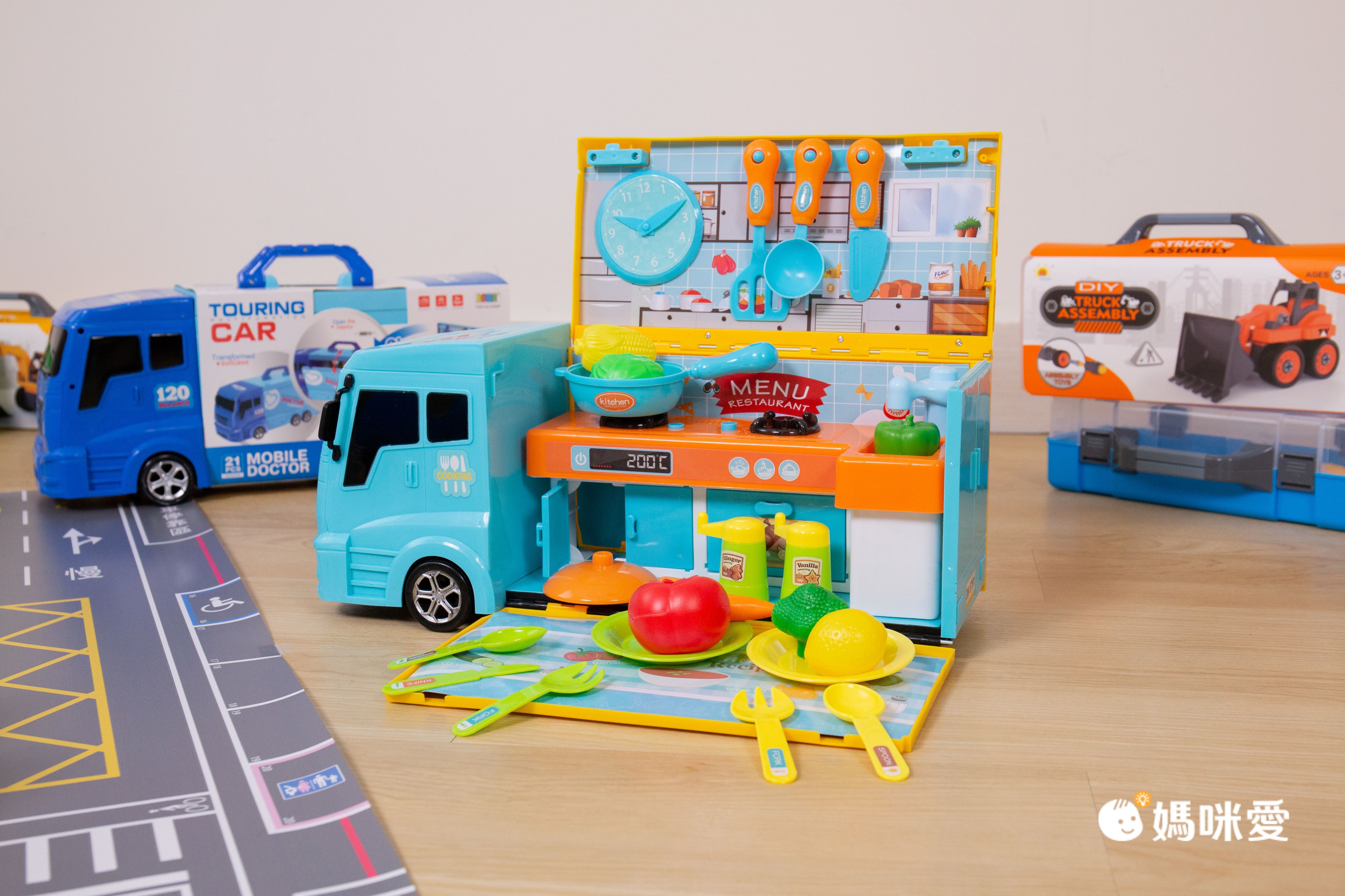 DIY組裝車車【小小家】手提貨櫃車家家酒Ｘ工程車