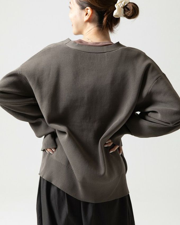 日本 gleam - 愛心金屬扣柔美羅紋開襟衫/外套-灰褐