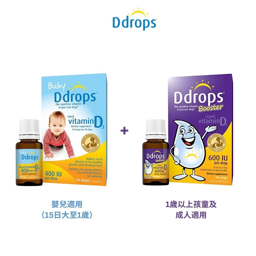 嬰幼兒維生素D3滴液-400IU (初生食用)  + 維生素D3滴液-600IU   (400IU有效期：2023/09/30）