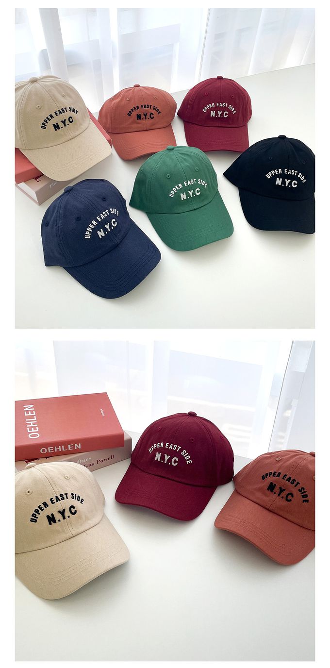 韓國 Soo&Soo - 美式經典復古老帽-N.Y.C-橘