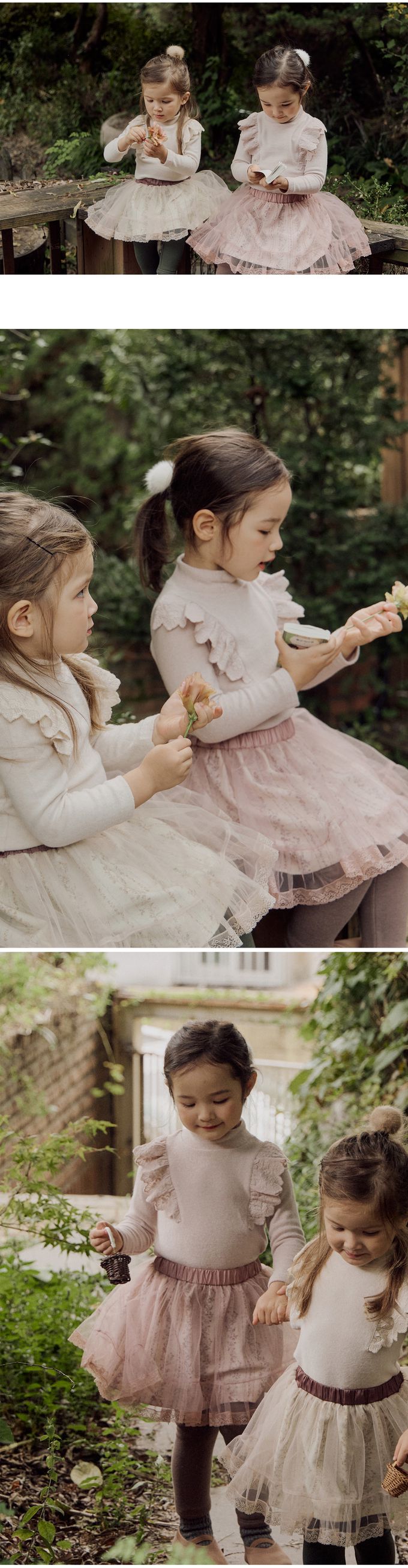 韓國 Puellaflo - 荷葉裝飾中領混毛彈性上衣-淺粉紫