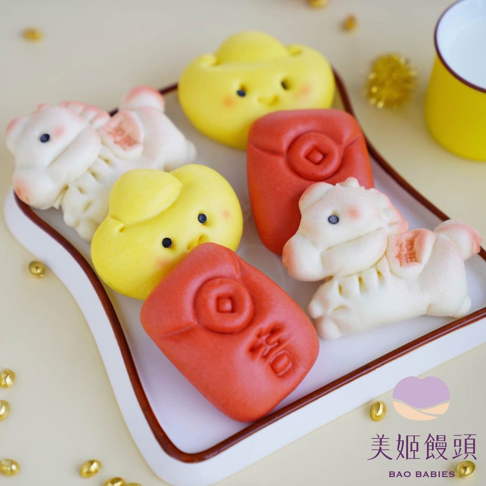 寶寶年菜鮮乳造型饅頭-22g/顆*6入裝