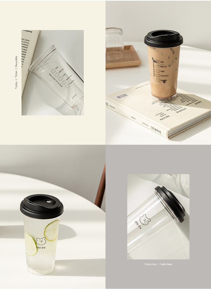 韓國 SSUEIM - Tritan極簡ins透明冷飲杯/隨行杯473ml-Checkbox