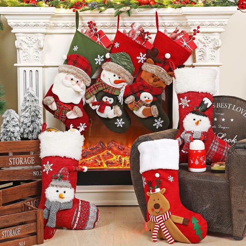 聖誕節造型襪子禮物袋-聖誕老人-綠色