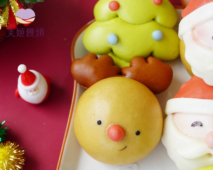 美姬饅頭 - 聖誕節鮮乳造型饅頭-35g/顆*6入裝