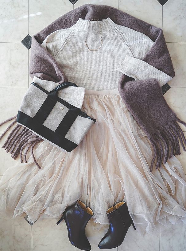 日本 GRL - 飄逸顯瘦雙層傘紗裙-天使白 (M)