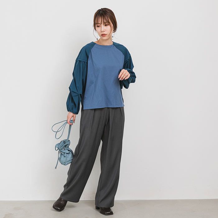 日本 ihuu - 小巧思層次設計薄長袖上衣-杏白