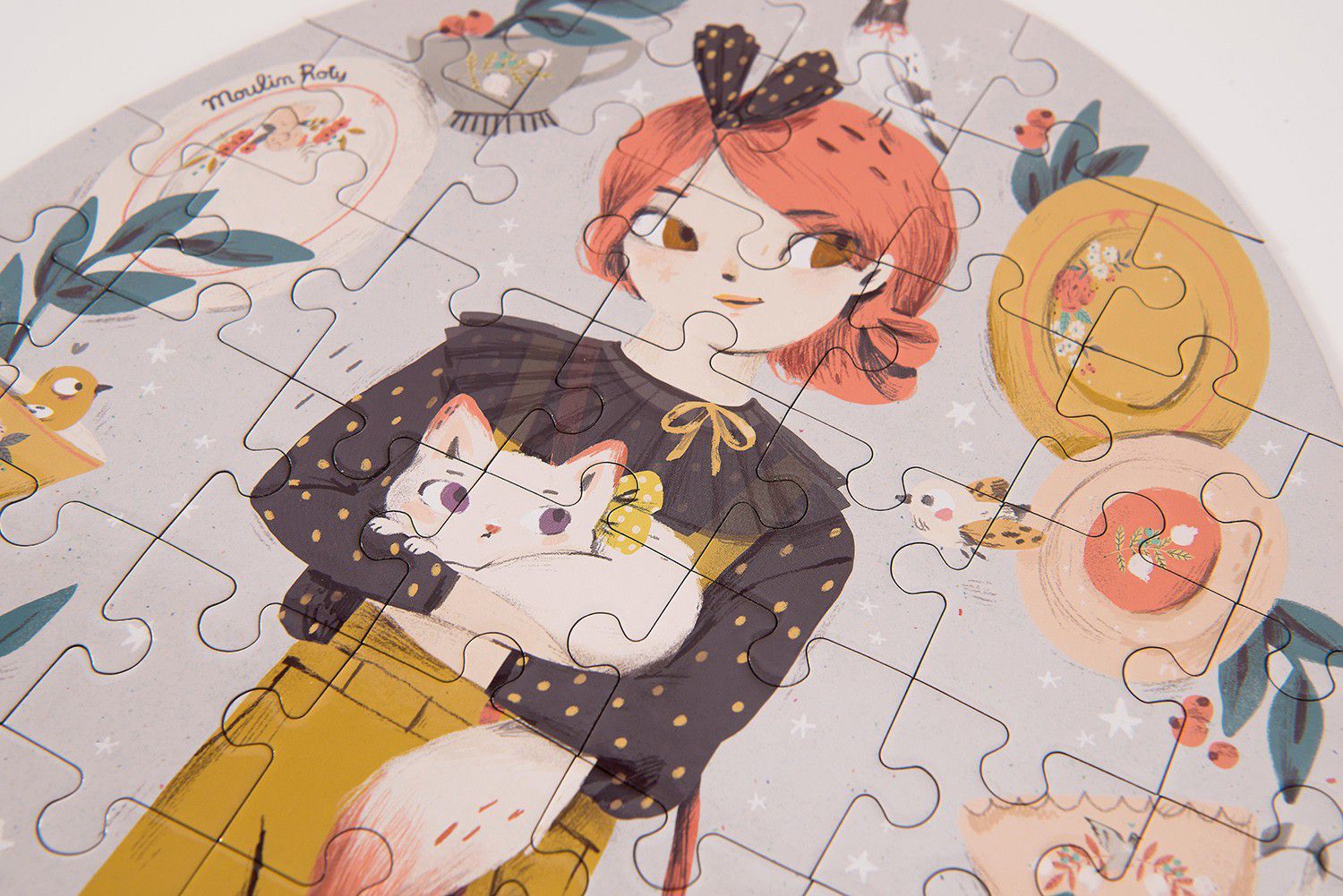 Moulin Roty - 浪漫女孩圓筒禮盒拼圖(65片)