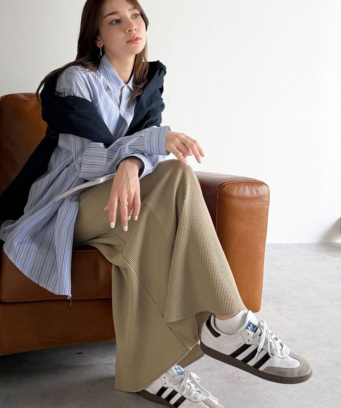 日本 Classical Elf - Java 華夫格舒適厚磅魚尾裙-黑