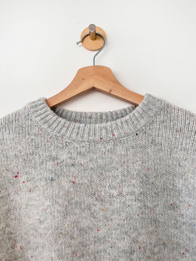 韓國女裝連線 - 日常簡約混紡長袖針織上衣-灰綠 (FREE)