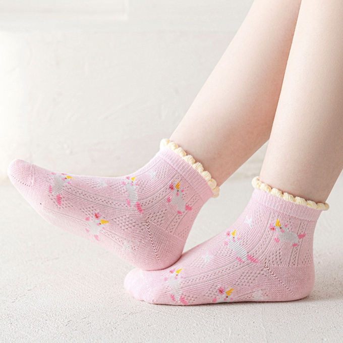 love, charlotte - 夢幻獨角獸短筒棉襪-5 雙一組