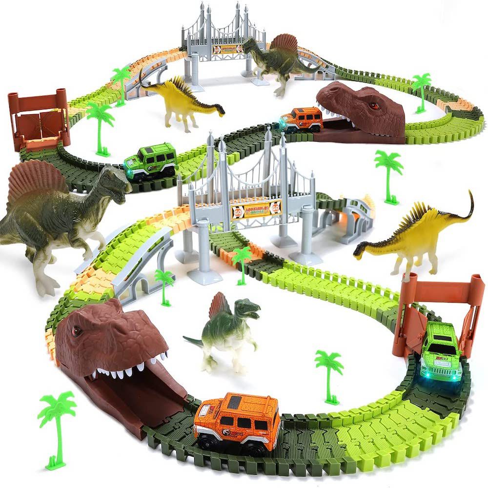 兒童擬真恐龍世界軌道車套裝組合玩具 (恐龍玩具)