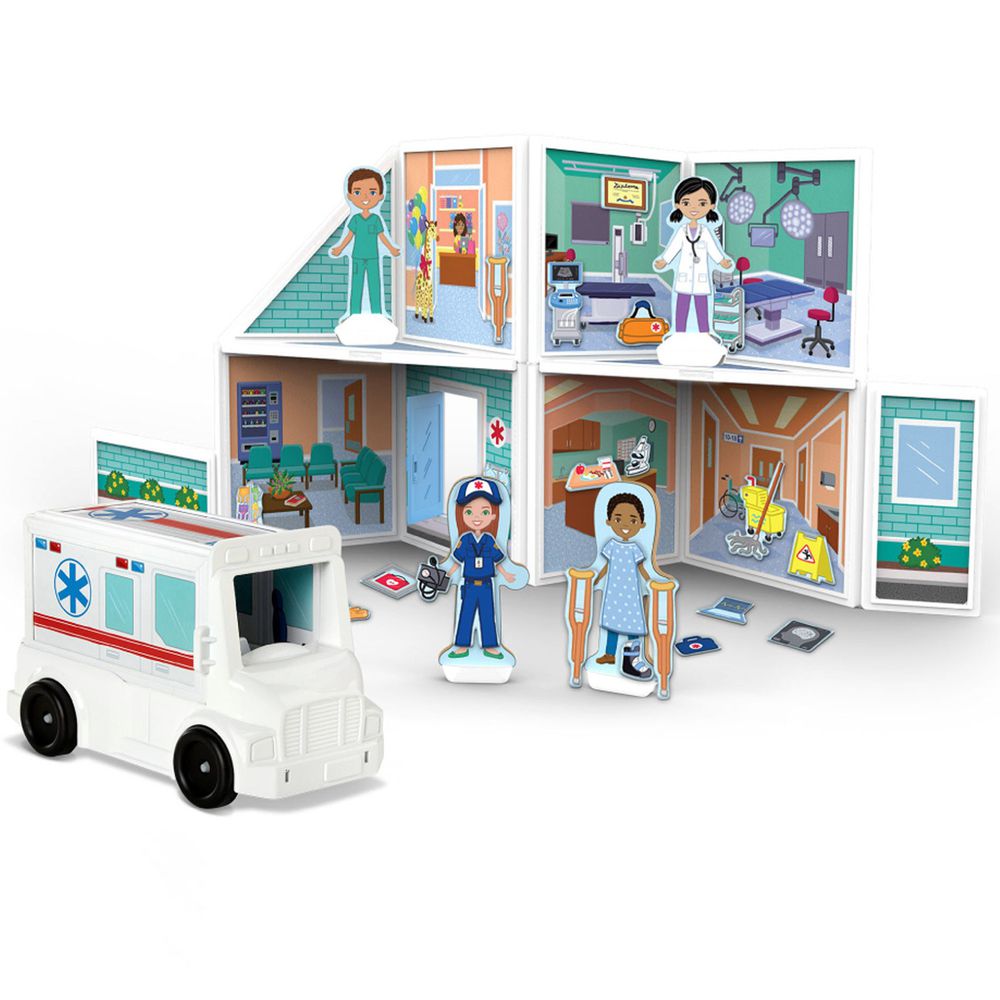 美國瑪莉莎 Melissa & Doug - MD 磁力-建構娃娃屋,醫院