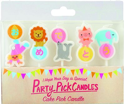 akachan honpo - 生日蛋糕用蠟燭-馬戲團-5個