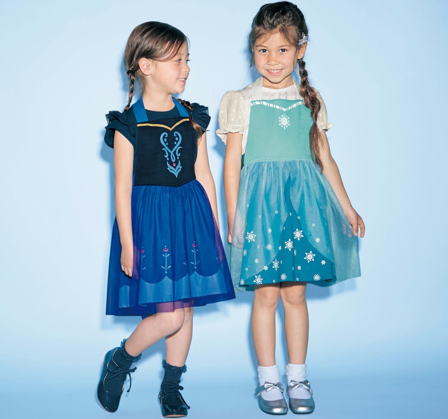 日本千趣會 - 迪士尼公主圍裙式洋裝-愛麗絲-藍白