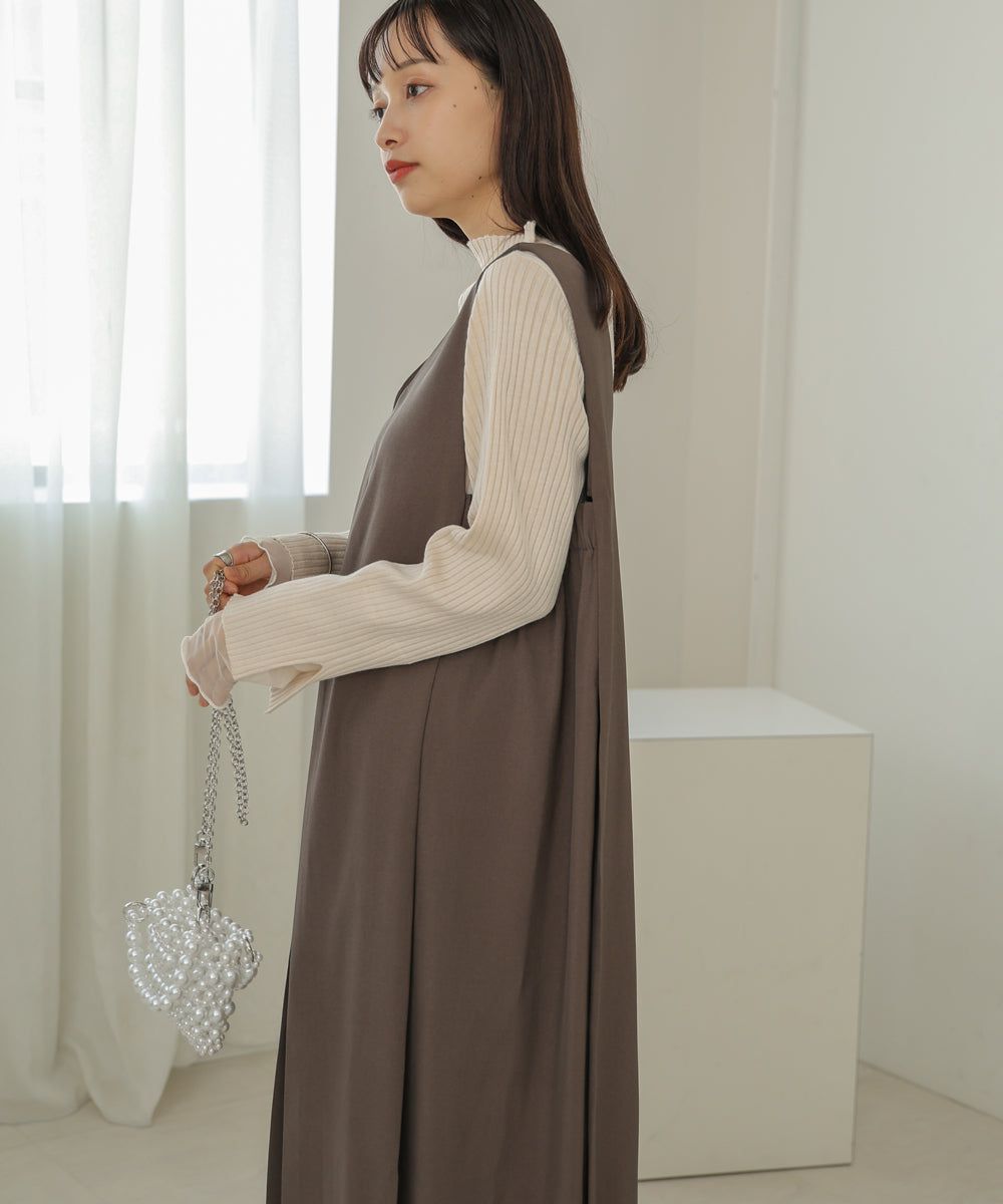 日本 Bab - 2WAY側鬆緊修身背心裙-黑