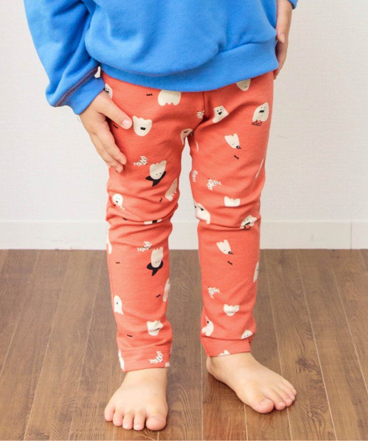 日本 BREEZE - 休閒百搭鬆緊長褲(9分丈)-碎花-淺鵝黃