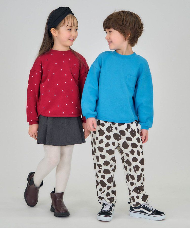 日本 apres les cours - [好評新色]圓領百搭裏毛長袖上衣-彩色愛心-象牙