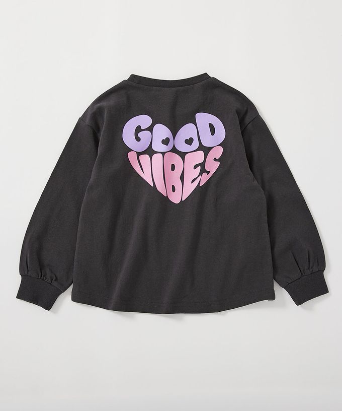 日本 devirock - 100%棉 定番女孩印花長袖上衣-BROOKLYN-羅蘭紫