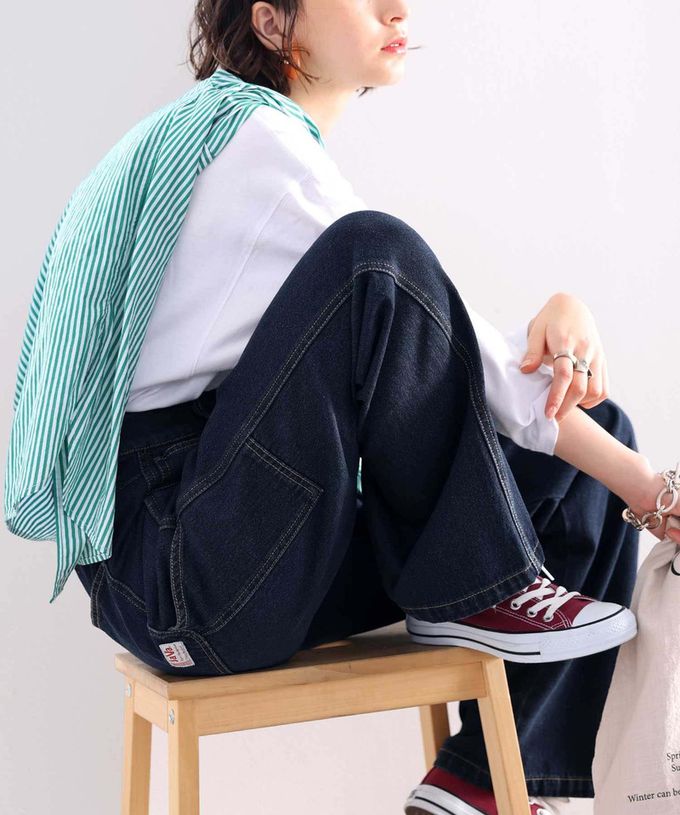 日本 Classical Elf - 超顯瘦厚磅百搭直筒褲-復古刷色