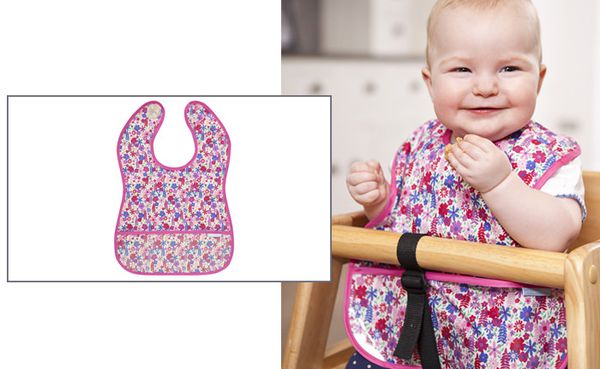 英國 JoJo Maman BeBe - 無袖圍兜-繽紛粉花 (單一尺寸)