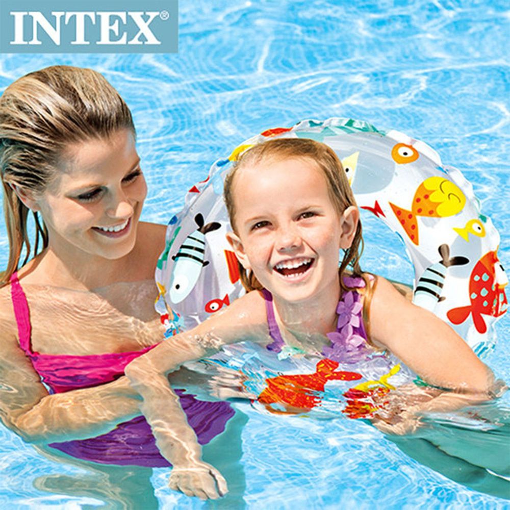 INTEX - 【限量促銷】海底世界游泳圈直徑51cm(圖案隨機)