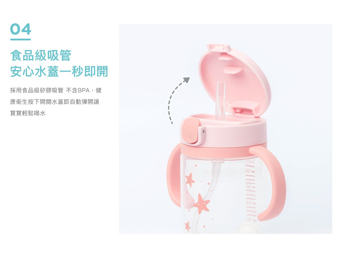 MUGU - 寶寶手柄學習杯-藍色-330ml