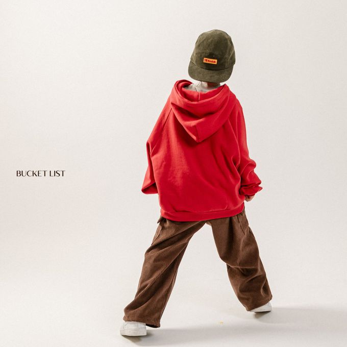 韓國 BUCKET LIST - (內磨毛)個性文字寬鬆連帽T-藍