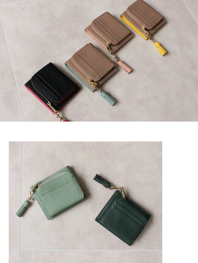 日本 LIZDAYS - 真皮輕薄多功能收納釦式短夾-橘棕 (11.5x9.5cm)