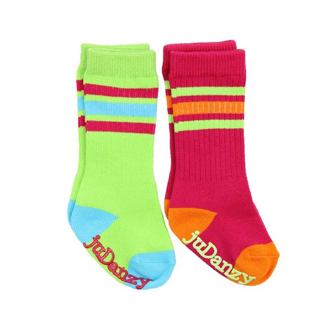 美國 juDanzy - 長襪兩入組-萊姆綠/紅