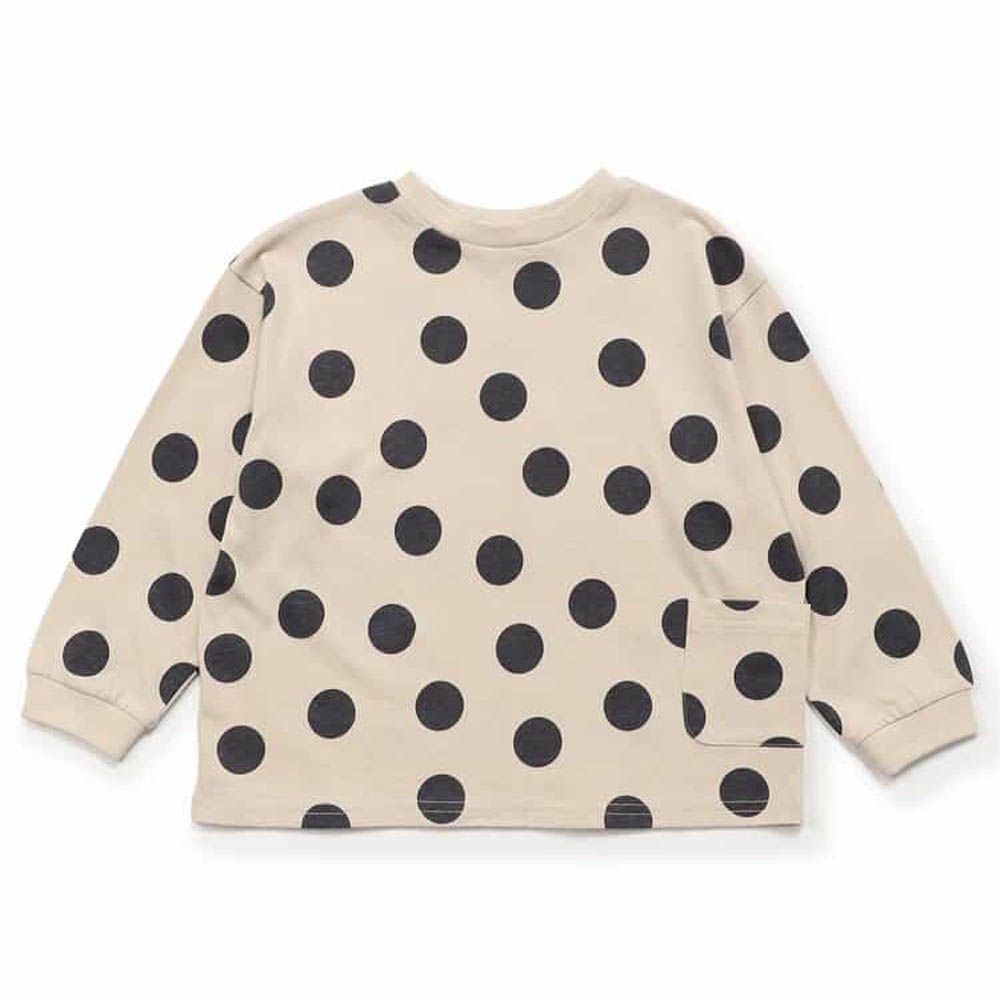 正反OK！前後兩穿長袖上衣-點點-象牙白