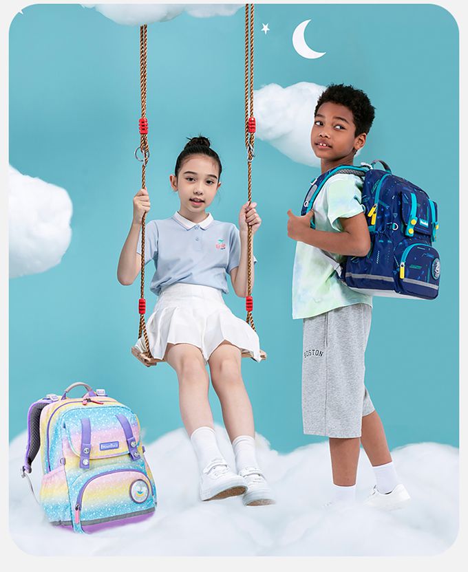 MoonRock - 護脊書包-SP1 繽紛獨角獸-LED胸扣2023款 適用身高95-140cm-19L