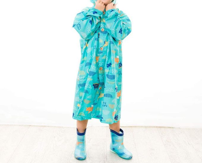 日本 kukka hippo - 兒童雨衣(附收納袋)-恐龍世界