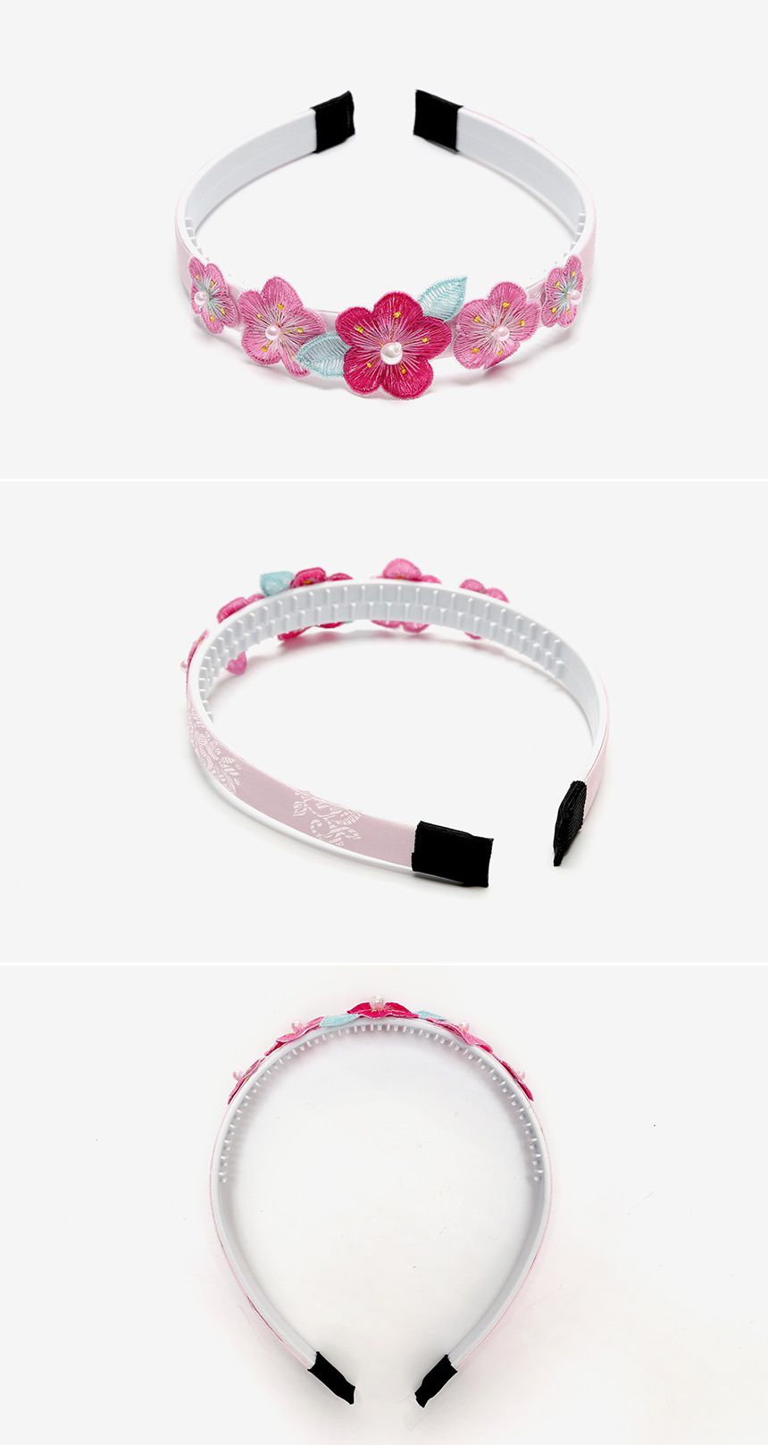 韓國 yedam - 韓服髮飾-刺繡片狀花朵髮箍