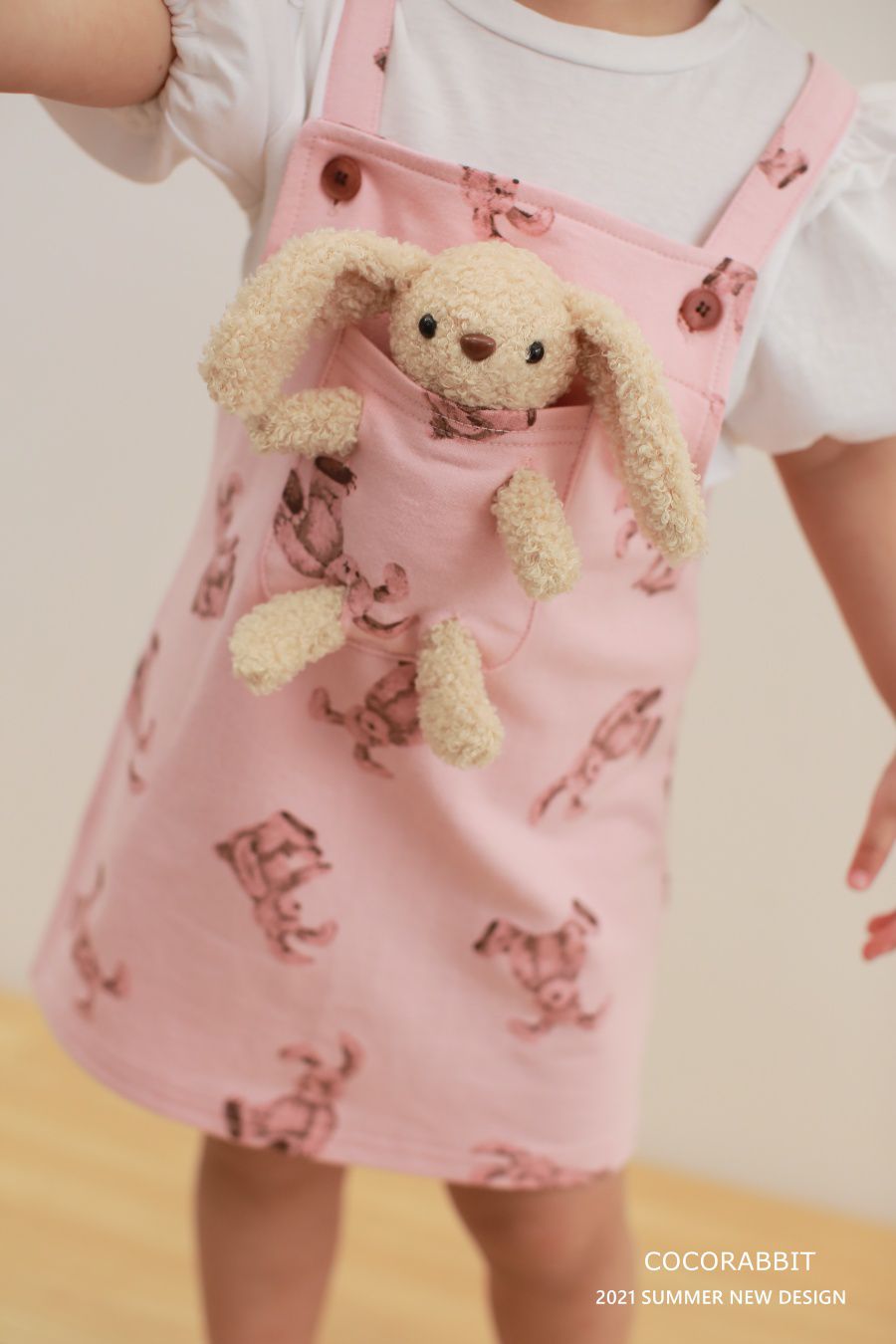 韓國 Coco Rabbit - 兔子娃娃吊帶裙-粉紅