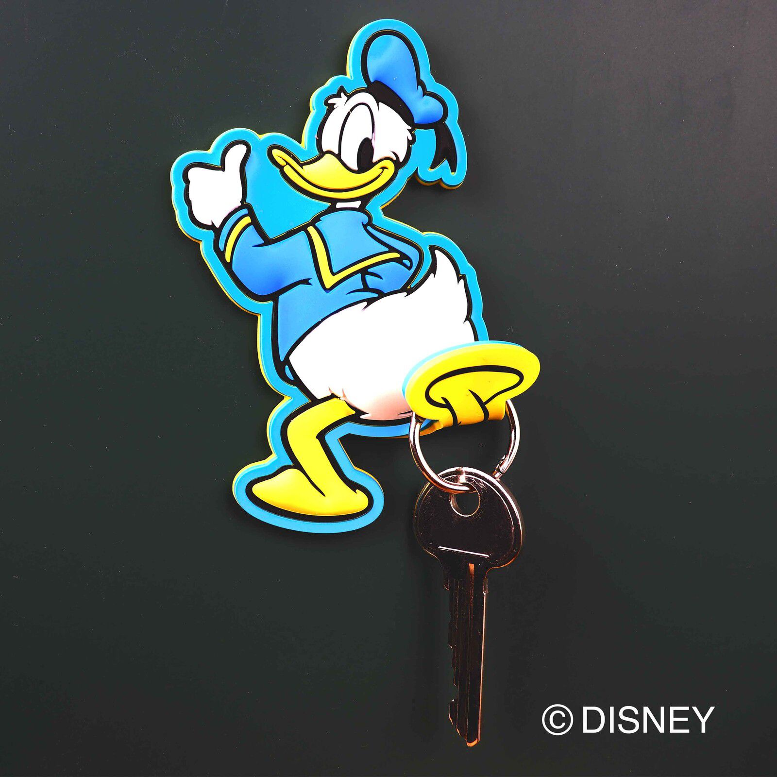 日本 TOYO CASE - 可愛造型可彎折磁鐵置物掛鉤-按讚唐老鴨-耐重250g