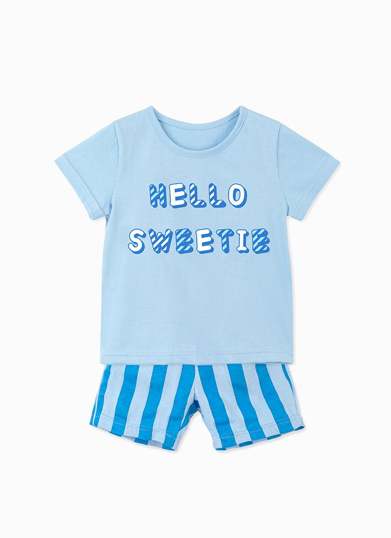 韓國 OZKIZ - SWEETIE直紋套裝-藍