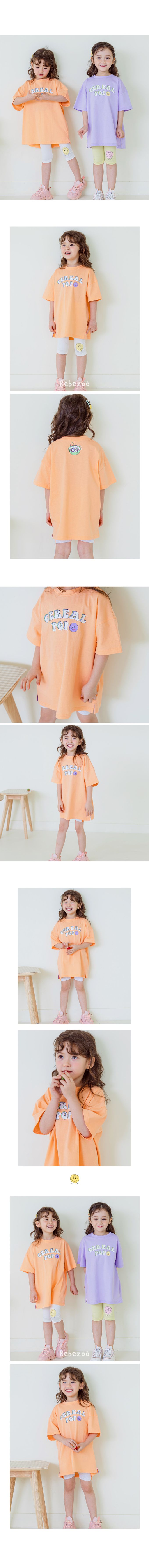 韓國 Bebezoo - 字母笑臉印短袖上衣-薄荷綠