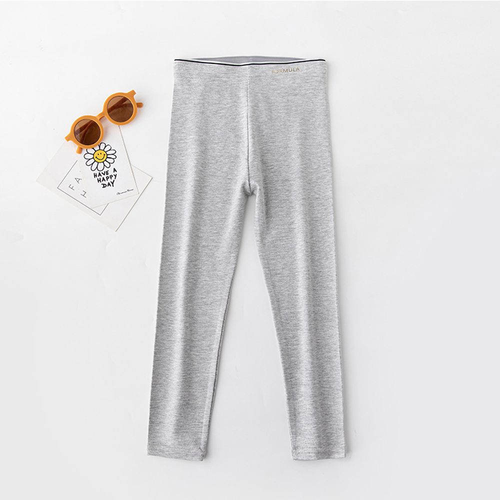 高彈鬆緊腰頭內搭褲-文字款-灰色