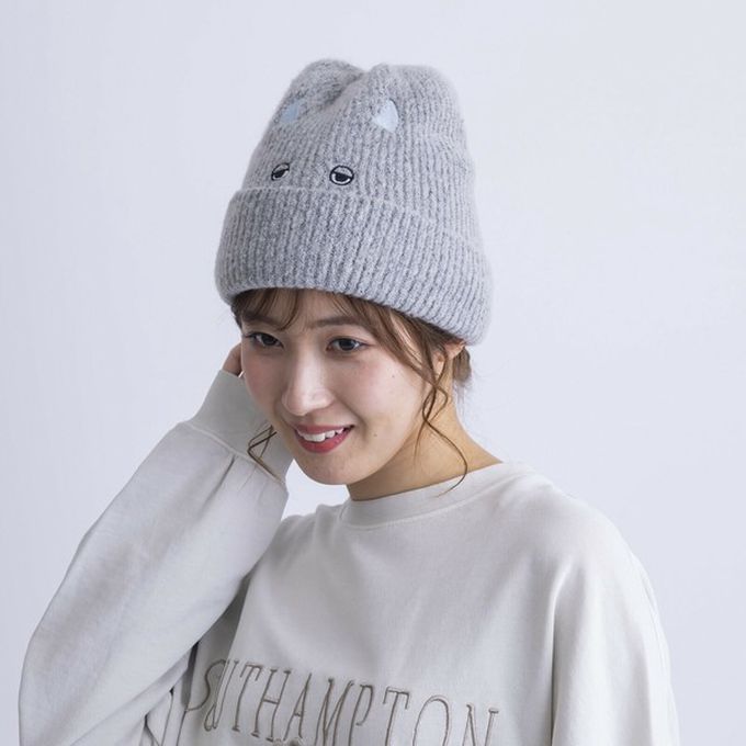 日本代購 - 可愛怪獸眼睛造型毛帽-紫粉