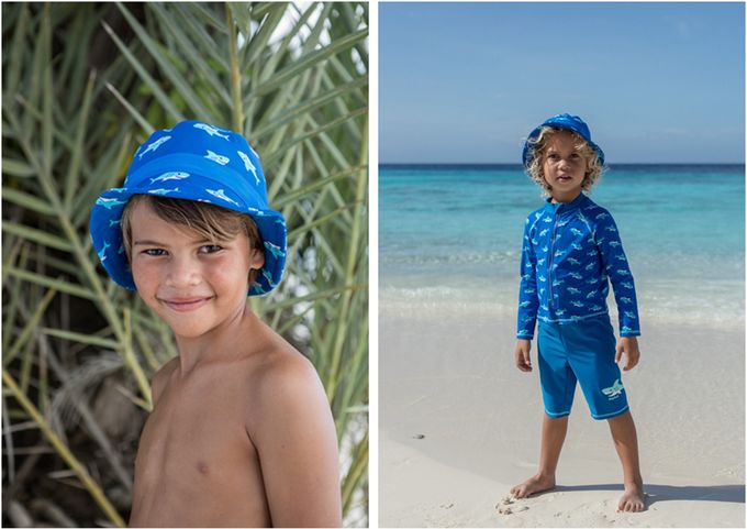 德國Playshoes - 抗UV防曬水陸兩用漁夫帽-鯊魚