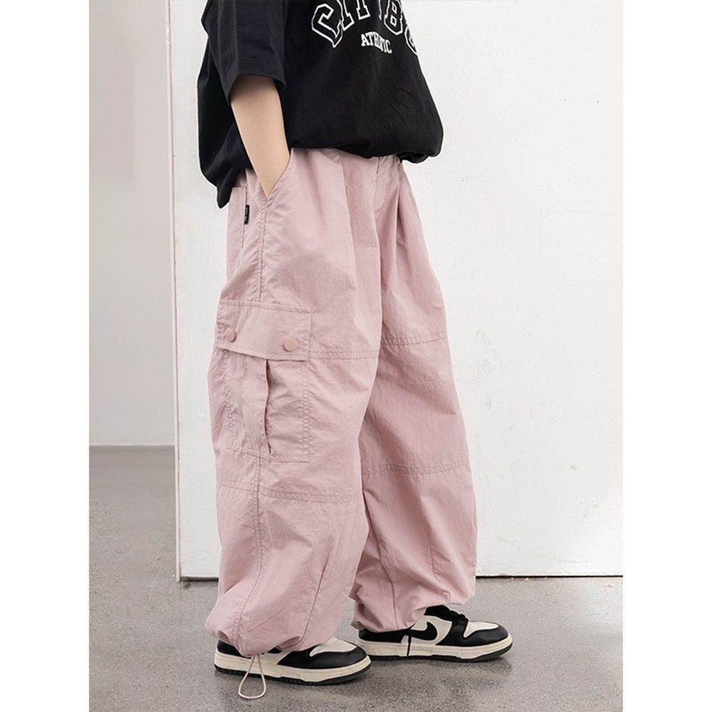 防潑水輕量速乾工裝褲-粉色