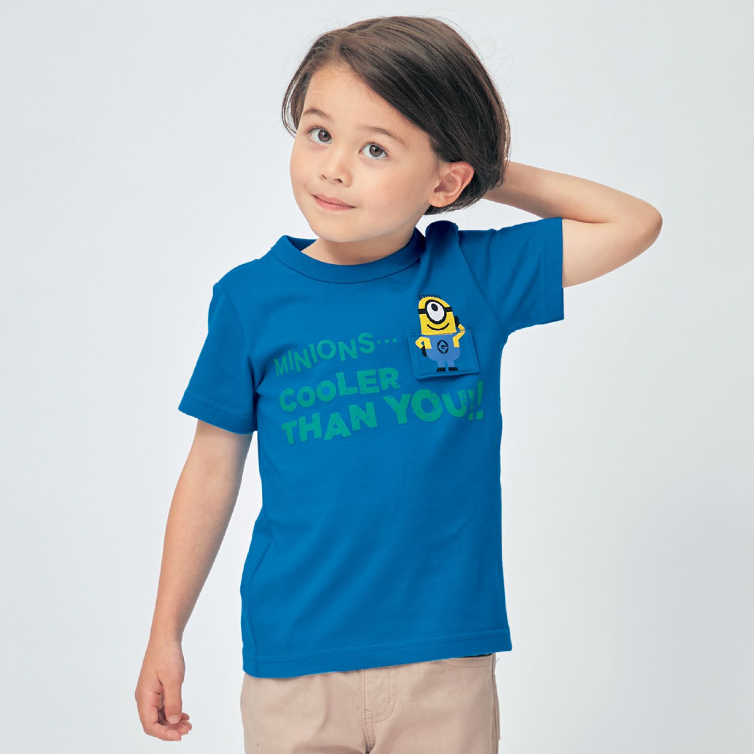 日本千趣會 - minions天竺棉短T-翻翻樂-白