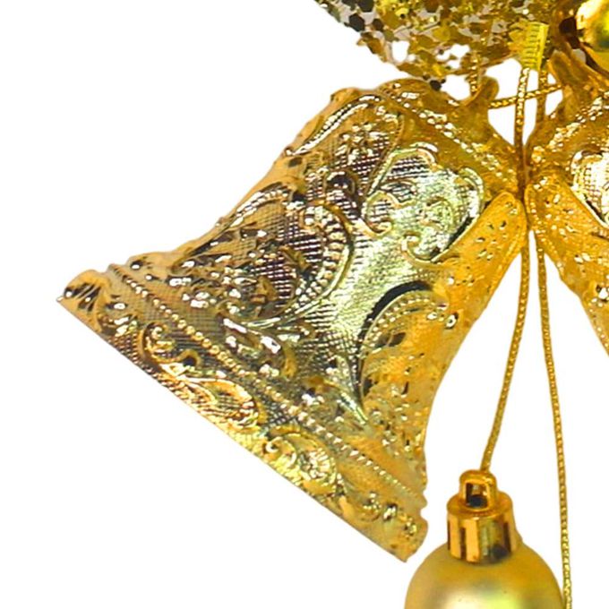 MODACore 摩達客 - 摩達客台製精緻8吋聖誕快樂英文字牌雙鐘吊飾-燦金系（歐美外銷人氣品）