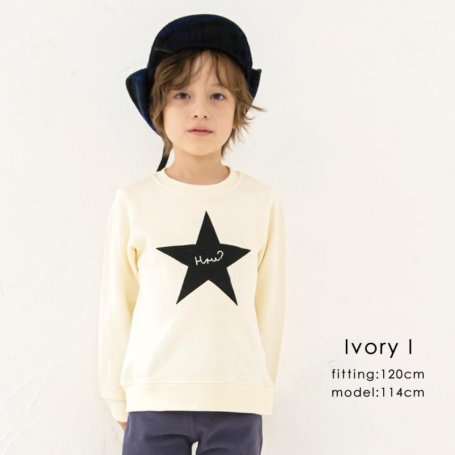 日本 evercloset - 純棉印花圓領長袖上衣-熊熊-摩卡