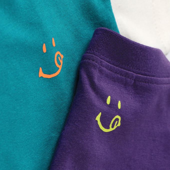 日本 BRANSHES - 潮流感英文logo短袖上衣-藍綠