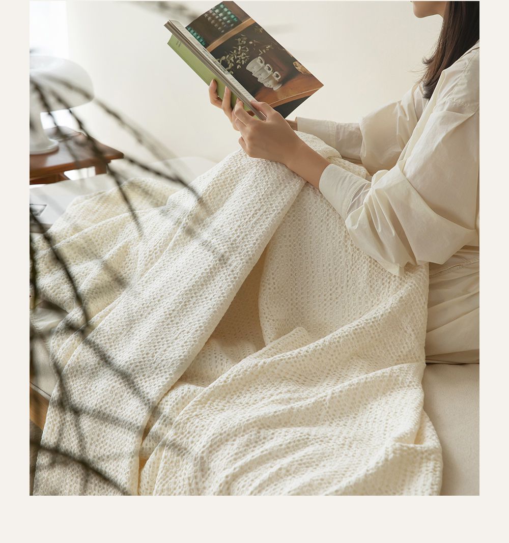 韓國 Maatila - 天絲莫代爾鬆餅被毯-優格