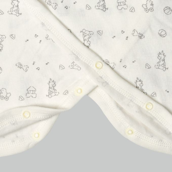 akachan honpo - 長袖蝴蝶裝2件組-按扣款 玩具箱-米白色 (50~60cm)