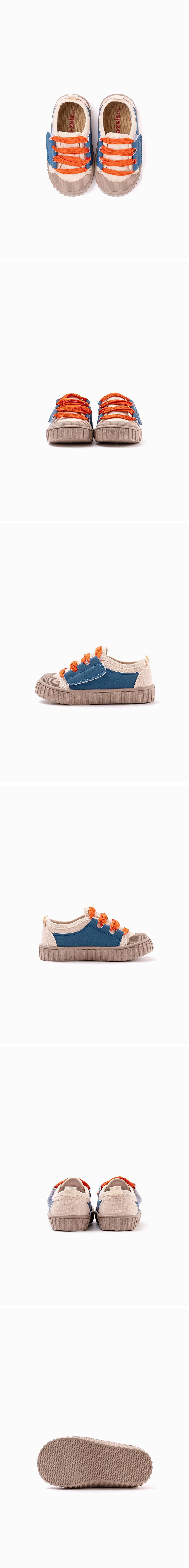 韓國 OZKIZ - 裝飾鞋帶魔鬼氈餅乾鞋-黑