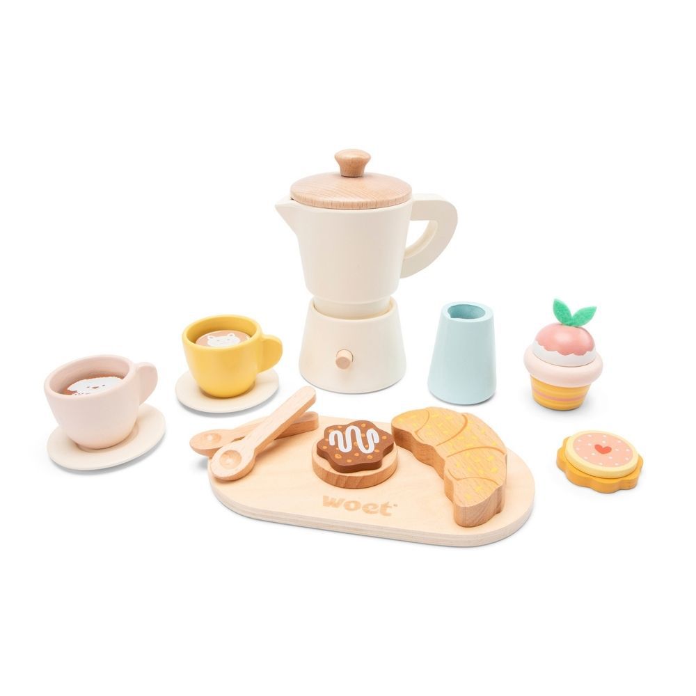 木製經典摩卡壺下午茶組